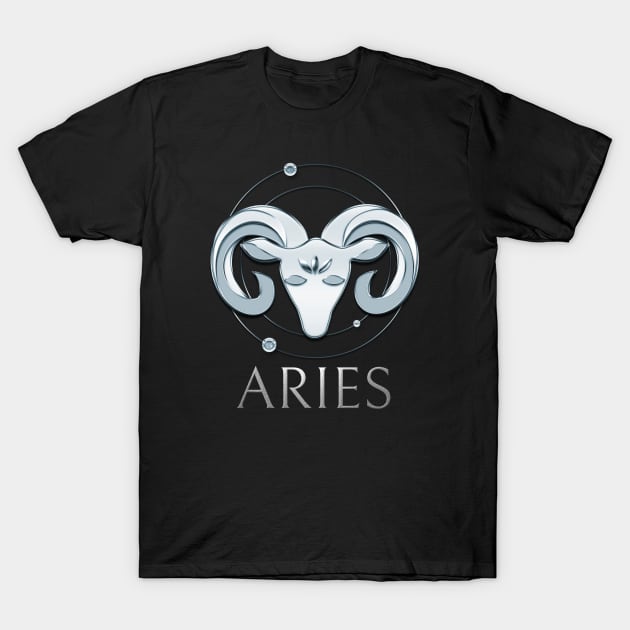 Aries Zodiac Sign T-Shirt by Author Gemma James